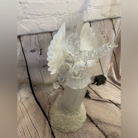 Other - #57071 HERALDING HIS BIRTH FIBER OPTIC ELECTRIC LIGHTED ANGEL Christmas Vintage